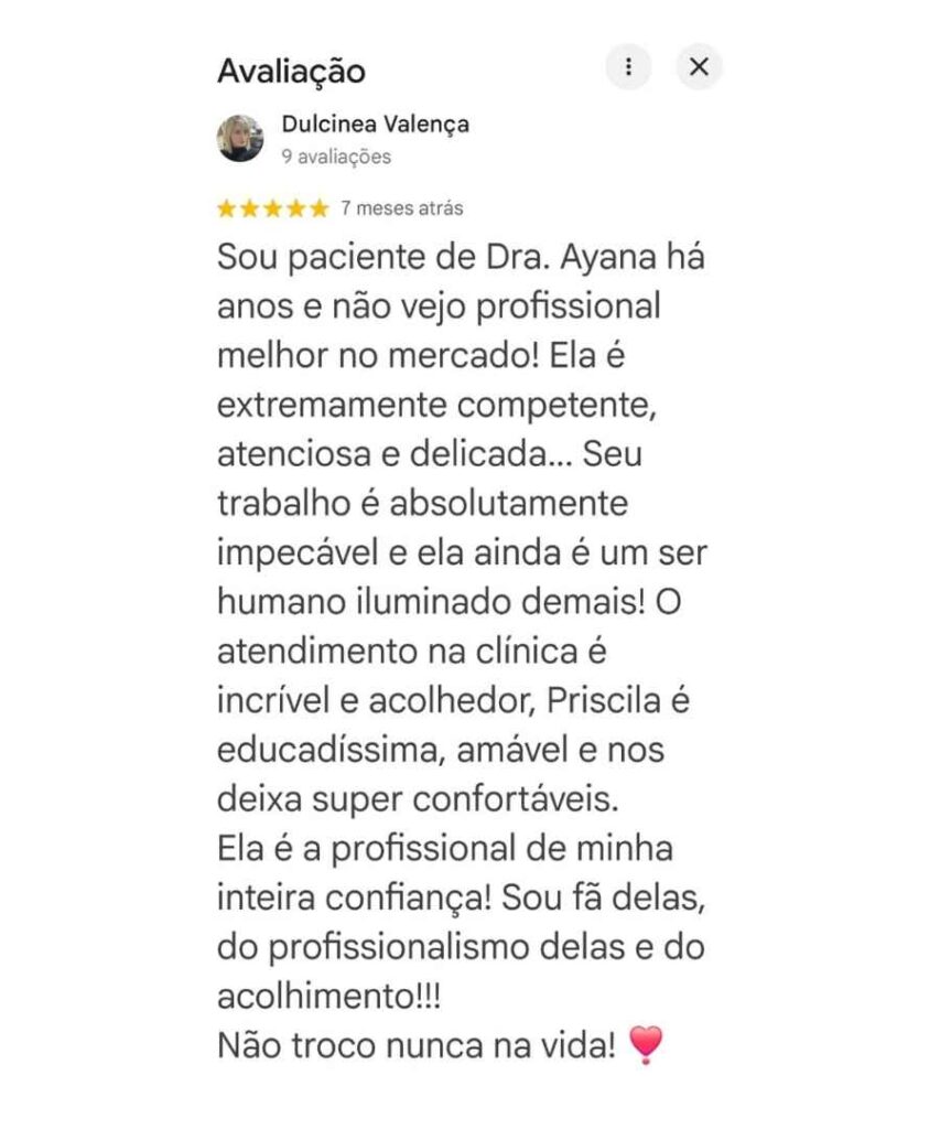 Dra Ayana Ferreira - Dermatologista em Recife - Avaliações (2)